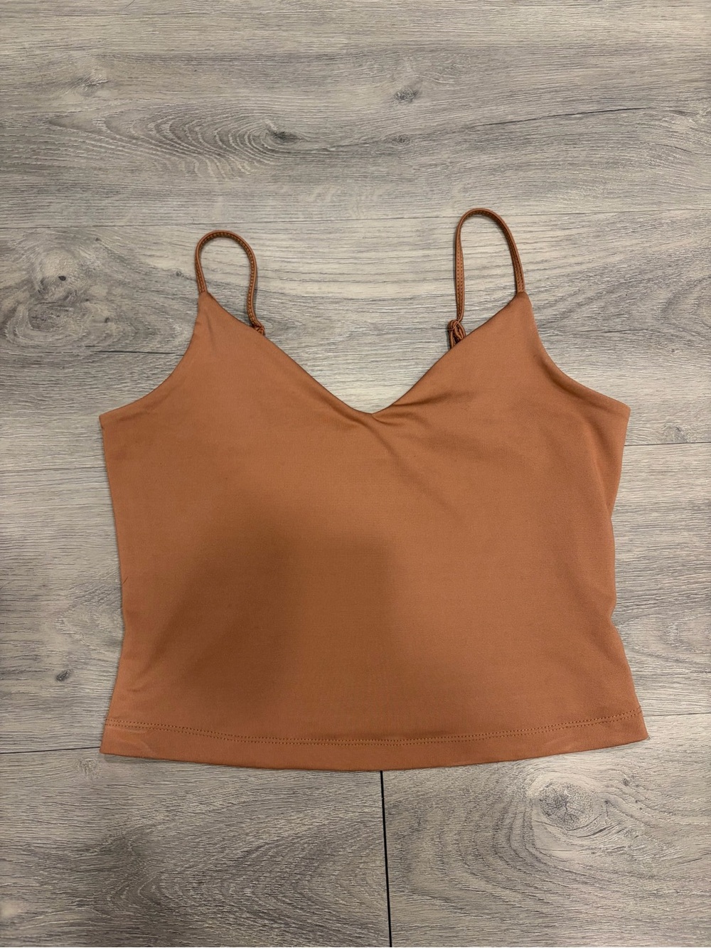Dynamite Rust orange V-Neck Crop Tank with Spaghetti Straps